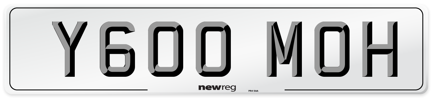 Y600 MOH Number Plate from New Reg